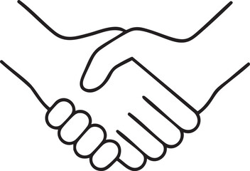 Fototapeta premium Simple Handshake Line Art Illustration Depicting Agreement Partnership or Collaboration in a Minimalist Black and White Style Representation