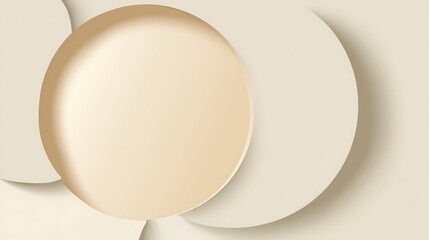 Abstract Composition of Overlapping Neutral-Toned Circles