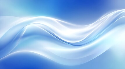 Serene Abstract Waves of Light Blue and White