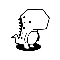 cute outline dino