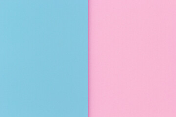 Obraz premium Minimal pastel background with vertical split of blue and pink colors. Ideal for modern design, creative layout, and visual content aesthetics.
