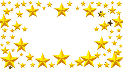 star frame yellow, isolated, png