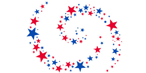 Fototapeta premium USA border, American flag stars banner, 4th July decoration confetti colorful, vector, illustration, design, color, celebration, heart, decoration, star, pattern, holiday, flower, birthday, love, fun,
