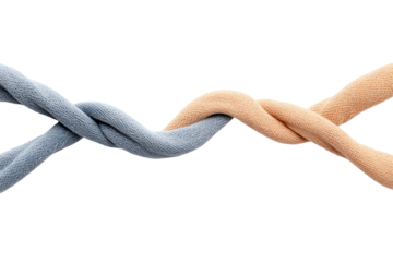 Intertwined Fabric in Dynamic: A close-up shot showcases the seamless blend of two fabrics, with their captivating curves and textures on full display, portraying the strength of the union.