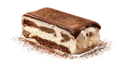  A scoop of tiramisu ice cream isolated on a white background