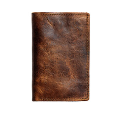 Vintage leather wallet with rustic brown finish, showcasing its unique texture and craftsmanship. Perfect for everyday use and style