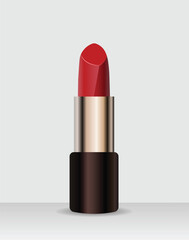 Obraz premium Lipstick vector illustration on grey background