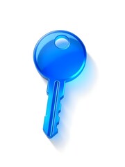 blue transparent key, first house, print, design, concept