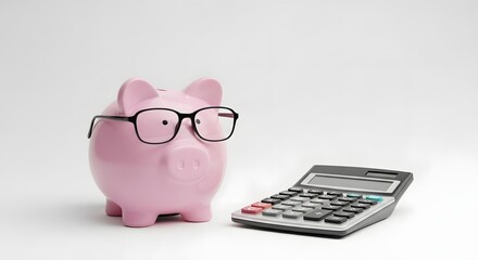 Smart Savings Piggy Bank and Calculator for Financial Planning