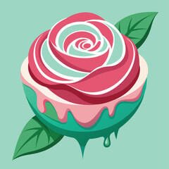 Melting Rose A Unique Vector Illustration of a Surreal Flower Design