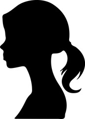 Woman Hairstyle Silhouette Vector, Female Hair Silhouette Design, Woman Haircut Vector Art, Stylish Woman Hair Outline, Beauty Hair Silhouette Art, Woman Hair Profile Vector, Elegant Hair Silhouette D