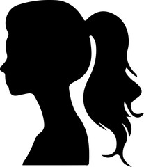 Woman Hairstyle Silhouette Vector, Female Hair Silhouette Design, Woman Haircut Vector Art, Stylish Woman Hair Outline, Beauty Hair Silhouette Art, Woman Hair Profile Vector, Elegant Hair Silhouette D