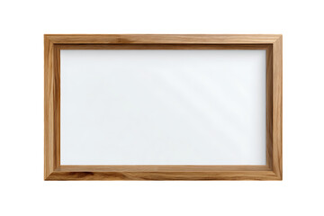 Photo frame wooden edge blank inner canvas mockup-ready isolated on transparent background 