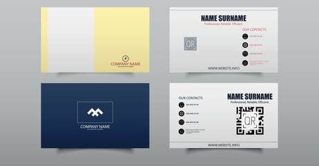 Business card design template, Clean professional business card template, visiting card. Editable file