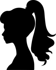 Woman Hairstyle Silhouette Vector, Female Hair Silhouette Design, Woman Haircut Vector Art, Stylish Woman Hair Outline, Beauty Hair Silhouette Art, Woman Hair Profile Vector, Elegant Hair Silhouette D