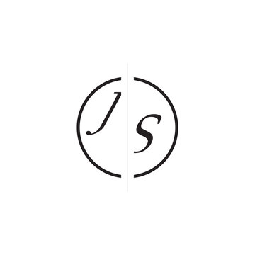 Initial Alphabet Design Unique Vector Circled Alphabet Monogram Simple Logo JS