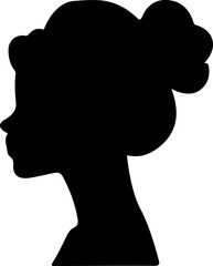 Woman Hairstyle Silhouette Vector, Female Hair Silhouette Design, Woman Haircut Vector Art, Stylish Woman Hair Outline, Beauty Hair Silhouette Art, Woman Hair Profile Vector, Elegant Hair Silhouette D