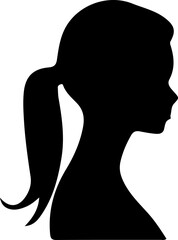Woman Hairstyle Silhouette Vector, Female Hair Silhouette Design, Woman Haircut Vector Art, Stylish Woman Hair Outline, Beauty Hair Silhouette Art, Woman Hair Profile Vector, Elegant Hair Silhouette D