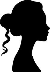 Woman Hairstyle Silhouette Vector, Female Hair Silhouette Design, Woman Haircut Vector Art, Stylish Woman Hair Outline, Beauty Hair Silhouette Art, Woman Hair Profile Vector, Elegant Hair Silhouette D