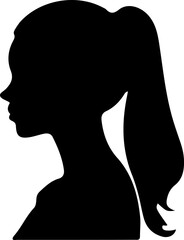 Woman Hairstyle Silhouette Vector, Female Hair Silhouette Design, Woman Haircut Vector Art, Stylish Woman Hair Outline, Beauty Hair Silhouette Art, Woman Hair Profile Vector, Elegant Hair Silhouette D