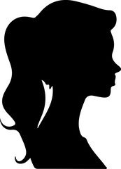 Woman Hairstyle Silhouette Vector, Female Hair Silhouette Design, Woman Haircut Vector Art, Stylish Woman Hair Outline, Beauty Hair Silhouette Art, Woman Hair Profile Vector, Elegant Hair Silhouette D