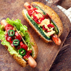 Delicious homemade hot dogs