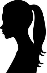 Woman Hairstyle Silhouette Vector, Female Hair Silhouette Design, Woman Haircut Vector Art, Stylish Woman Hair Outline, Beauty Hair Silhouette Art, Woman Hair Profile Vector, Elegant Hair Silhouette D