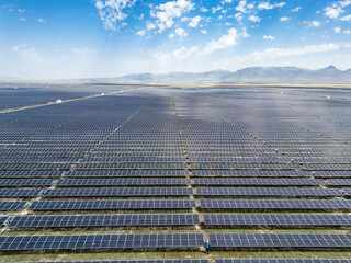 Aerial View of a Solar Farm in Anatolia Turkey – Renewable Energy from Above