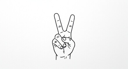 Hand drawn victory gesture illustration