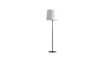 Standing floor lamp tall and modern interior object simplicity isolated on transparent background 