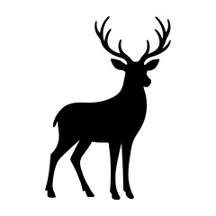 Deer silhouette standing side view