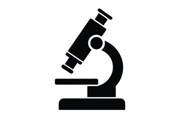 microscope black silhouette vector, microscope icon clip art