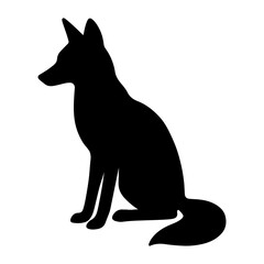 Fox silhouette sitting side view