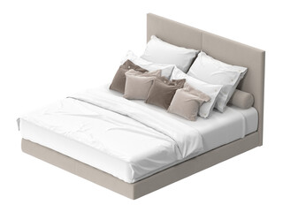 A beautifully made bed with comfortable pillows and bedding, perfect for relaxation and rest. The...