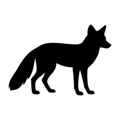 Fox silhouette standing side view
