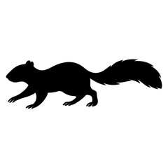 Squirrel silhouette running side view