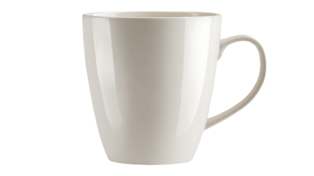 Coffee mug with plain surface ideal for branding mockups simple ceramic texture isolated on transparent background 