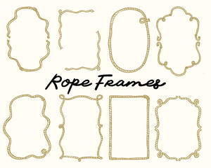 Retro rope whimsical vector frames set