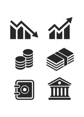 Financial graph up and down icon Stock illustration