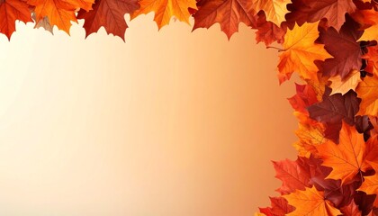 周りに紅葉が配置されたスペースのある背景素材