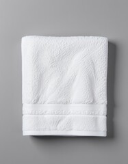 Fototapeta premium Elegant white towel home bathroom product photography minimalist style top-down view luxury concept