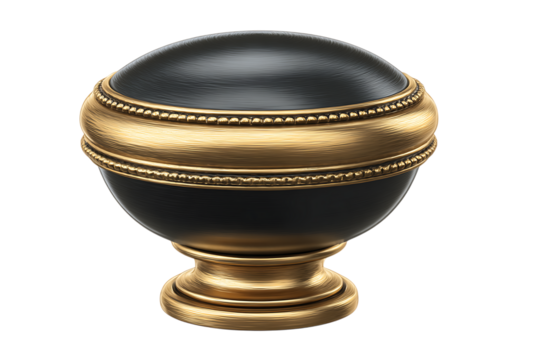 Drawer knob decorative rounded shape furniture detail object isolated on transparent background 