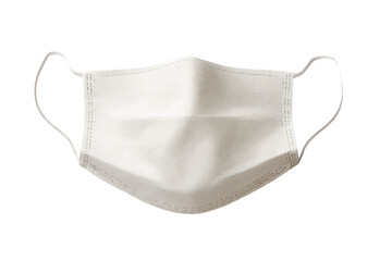 Face mask clean folded fabric health product mockup isolated on transparent background 