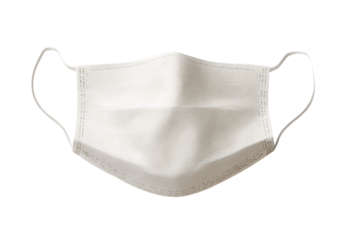 Face mask clean folded fabric health product mockup isolated on transparent background 