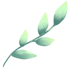 branch with green leaves watercolor