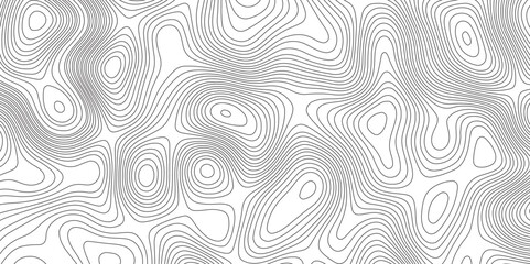 Fototapeta premium Abstract topographic contours map background. Topographic map and landscape terrain texture grid. Modern design with White background with topographic wavy pattern design. Black-white background