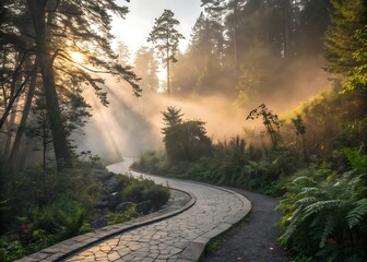 road in the fog,road, tree, forest, landscape, trees, sky, nature, autumn, fog, country, rural, path, grass, fall, green, travel, way, clouds, park, summer, woods, morning, street