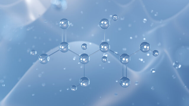 succimer molecular structure, 3d model molecule, heavy metal chelator structural chemical formula view from a microscope