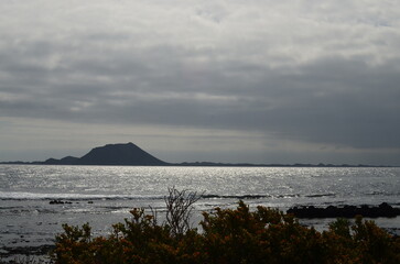 View of the evening ocean on one of the Canary Islands