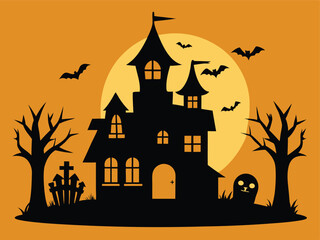 haunted house vector illustration
